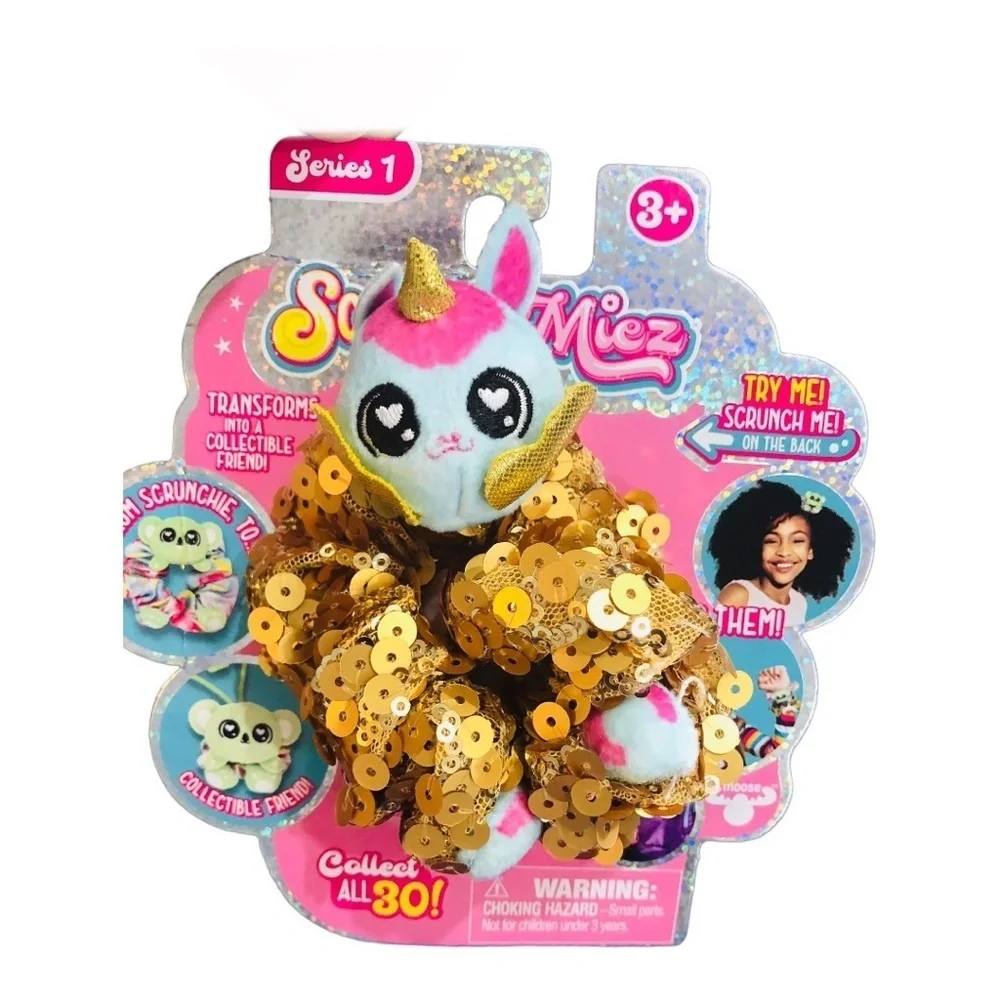 2‎ pack Scrunchmiez sequin unicorn Roxanne and blue pink Lola new